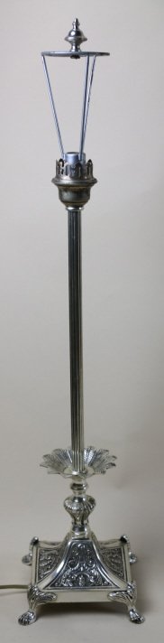 FREDERICK COOPER SILVER CANDLE STICK LAMP: FREDERICK COOPER SILVER CANDLE STICK LAMP