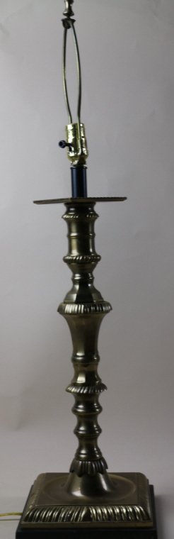 FREDERICK COOPER BRONZE PETINA CANDLE PRICK LAMP: FREDERICK COOPER BRONZE PETINA CANDLE PRICK LAMP