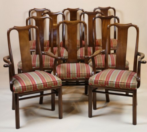 CANADIAN EMBASSY DINNING SET OF TEN MAHOGANY CHAIR (1 of 8)