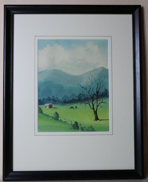 FRANCES M WADE "GREEN VALLEY" WATER COLOR: FRANCES M WADE "GREEN VALLEY" WATER COLOR