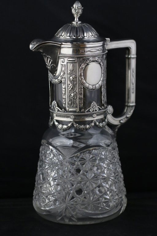 GERMAN STERLING SILVER(800) / CUT GLASS PITCHER (1 of 10)