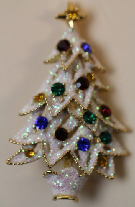 EISENBERG ICE CHRISTMAS TREE PIN W/ RHINESTONES (1 of 3)