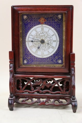 CHINESE CLOCK SCREEN ON STAND: CHINESE CLOCK SCREEN ON STAND