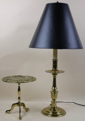 VIRIGINA METAL CRAFTERS LAMP & TRIVET GROUPING: VIRIGINA METAL CRAFTERS LAMP & TRIVET GROUPING