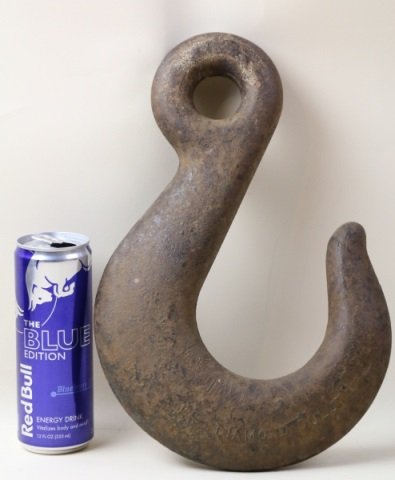 ANTIQUE LARGE CAST IRON HOOK: ANTIQUE CAST IRON HOOK; 13"
