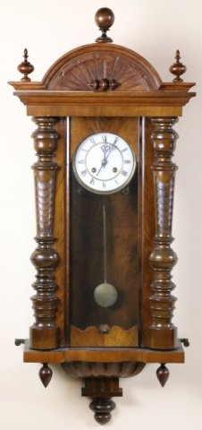 GERMAN ANTIQUE HANGING REGULATOR CLOCK: GERMAN ANTIQUE HANGING REGULATOR CLOCK