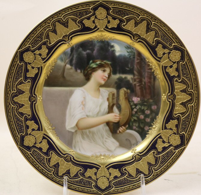 GERMAN ANTIQUE SIGNED PORTRAIT PLATE: GERMAN ANTIQUE PORTRAIT PLATE