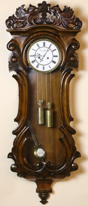 GERMAN REGULATOR HANGING CLOCK: ROBERT ROJANEK, BUDWEIS, GERMAN REGULATOR CLOCK