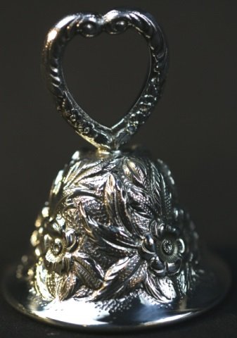 S. KIRK & SON STERLING SILVER REPOUSSE BELL: S. KIRK & SON STERLING SILVER REPOUSSE SERVICE BELL