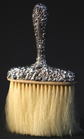 S. KIRK & SON STERLING REPOUSSE SERVICE BRUSH: S. KIRK & SON STERLING SILVER REPOUSSE SERVICE BRUSH