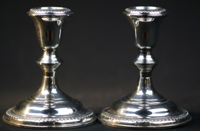 S. KIRK & SON STERLING SILVER CANDLE STICKS: S. KIRK & SON STERLING SILVER CANDLE STICKS