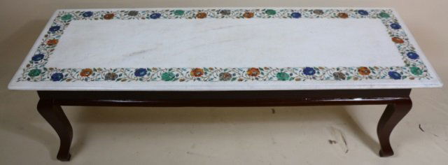ITALIAN SEMI PRECIOUS INLAID PALATIAL COFEE TABLE: ITALIAN SEMI PRECIOUS INLAID PALATIAL COFEE TABLE