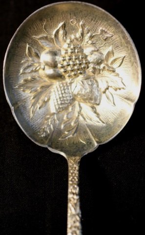 S. KIRK & SON REPOUSE LARGE STUFFING SPOON: S. KIRK & SON REPOUSE LARGE STUFFING SPOON