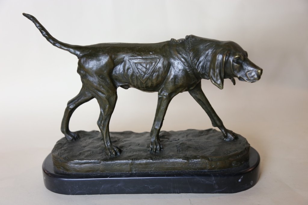 AUGUSTE N. CAIN (1822-1894) BRONZE SCULPTURE: AFTER AUGUSTE N. CAIN (1822-1894) BRONZE SCULPTURE 10X13