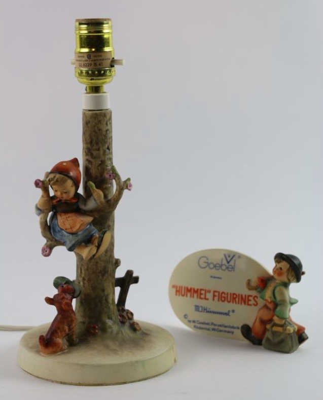 HUMMEL VINTAGE LAMP AND FIGURINE: HUMMEL VINTAGE LAMP AND FIGURINE