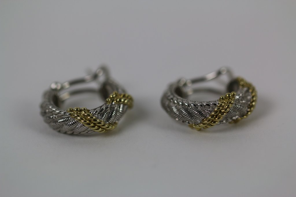 JUDITH RIPKA STERLING SILVER HOOPS: Judith Ripka Sterling Silver Hoops