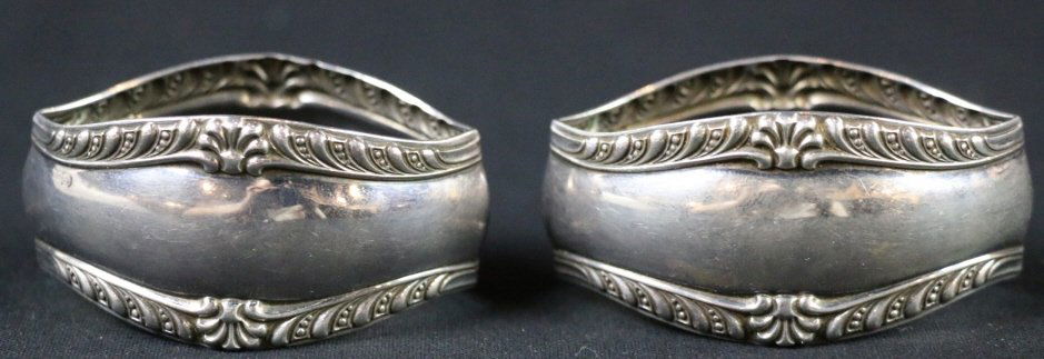 STERLING SILVER ANTIQUE NAPKIN RINGS: STERLING SILVER ANTIQUE NAPKIN RINGS 1"