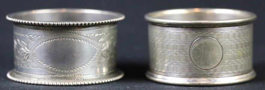 STERLING SILVER ANTIQUE NAPKIN RINGS: STERLING SILVER ANTIQUE NAPKIN RINGS