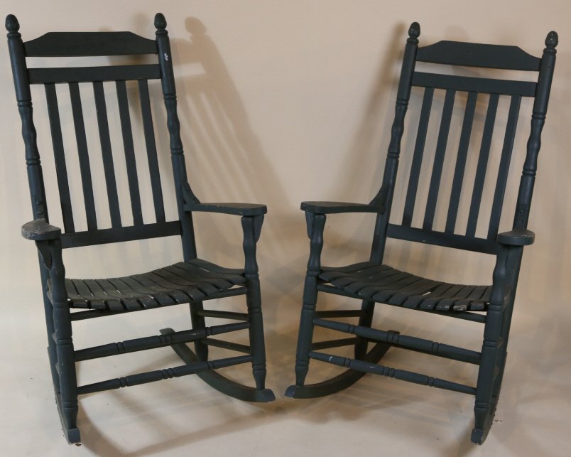 VINTAGE PAINTED ROCKING CHAIRS: VINTAGE PAINTED ROCKING CHAIRS 47X27X20