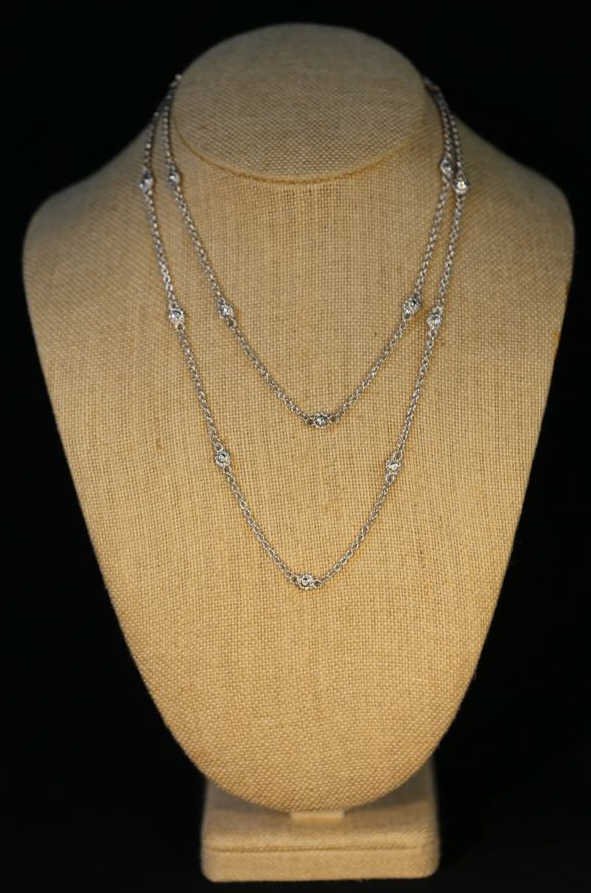 JUDITH RIPKA "DIAMONIQUE BY THE YARD" STERLING: JUDITH RIPKA "DIAMONIQUE BY THE YARD" STERLING NECKLACE