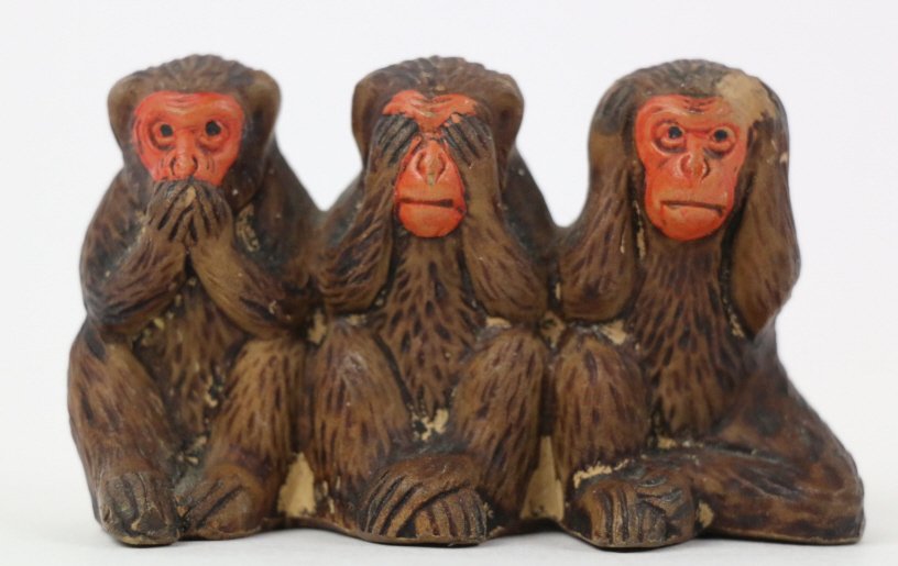 HEAR NO EVIL, SEE NO EVIL, SPEAK NO EVIL MONKEYS (1 of 4)