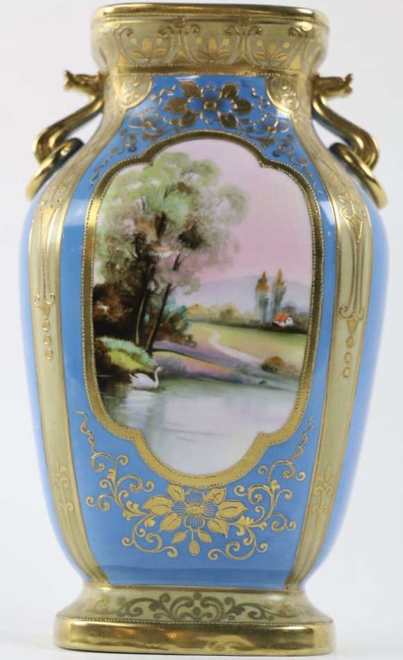 NIPPON SCENIC VASE WITH SWAN (1 of 5)