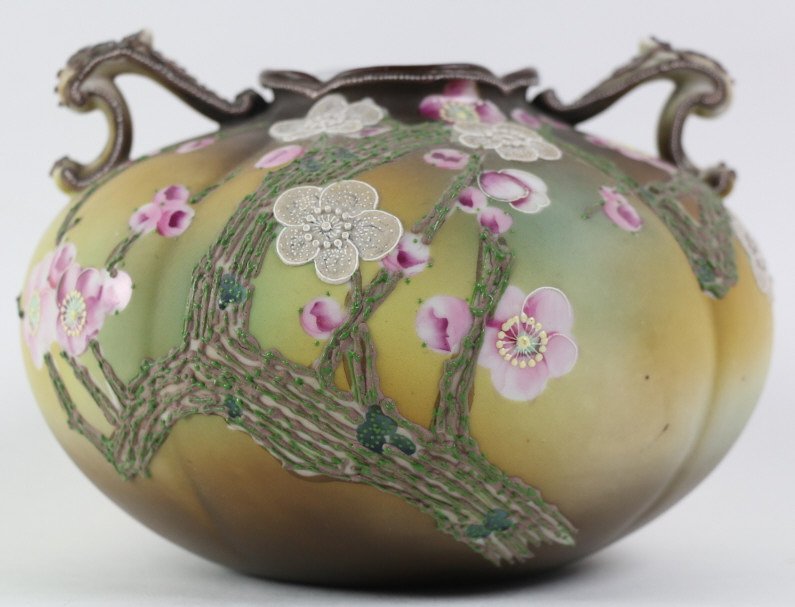 JAPANESE RARE NIPPON PLUM BLOSSOM MORIAGE VASE (1 of 7)