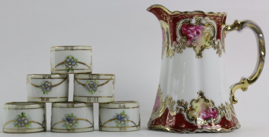 NIPPON MILK PITCHER AND NAPKIN RINGS (1 of 10)
