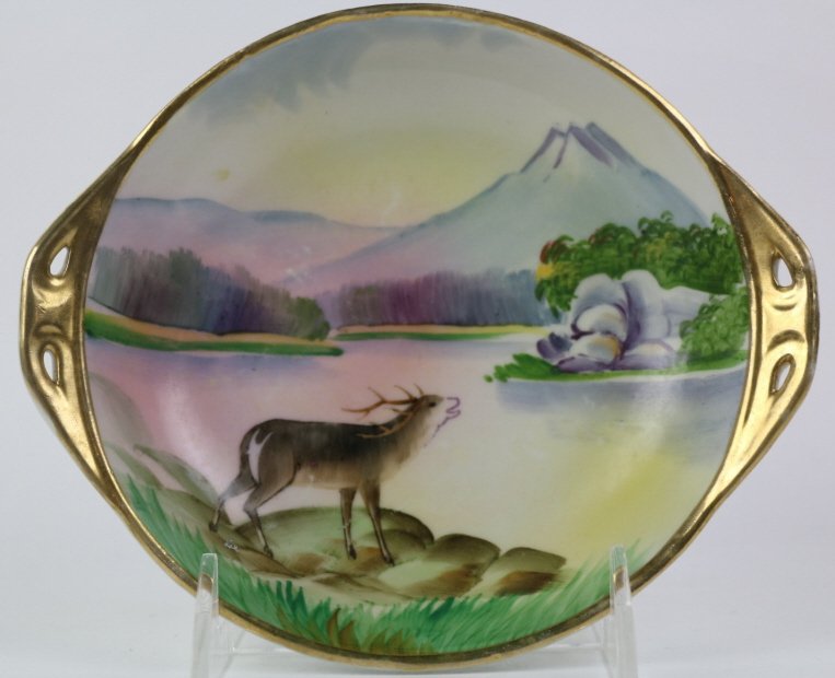 NIPPON ELK BY WATER GOLD TRIMMED BOWL (1 of 8)