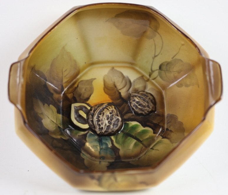 JAPANESE NORITAKE HAND PAINTED BOWL W/ MOLDED NUTS (1 of 6)