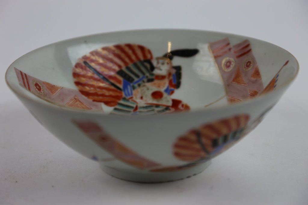 JAPANESE ANTIQUE BOWL: JAPANESE ANTIQUE BOWL 8"