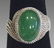 CHINESE 14KWG JADE CABOCHON RING