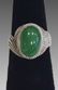 CHINESE 14KWG JADE CABOCHON RING - 2