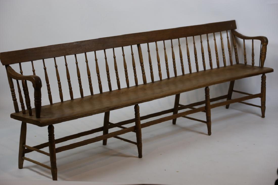 SOUTHERN NC ANTIQUE PRIMITIVE LONG BENCH: SOUTHERN NC PRIMITIVE ANTIQUE LONG BENCH 32 X 94 X 14"