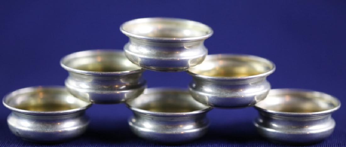 STERLING SILVER SALTS: SET OF SIX STERLING SILVER SALTS