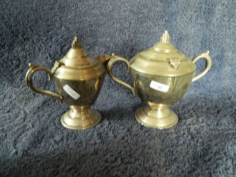 Sir John Bennett Eng. EPNS sugar bowl and creamer: Sir John Bennett Eng. EPNS sugar bowl and creamer