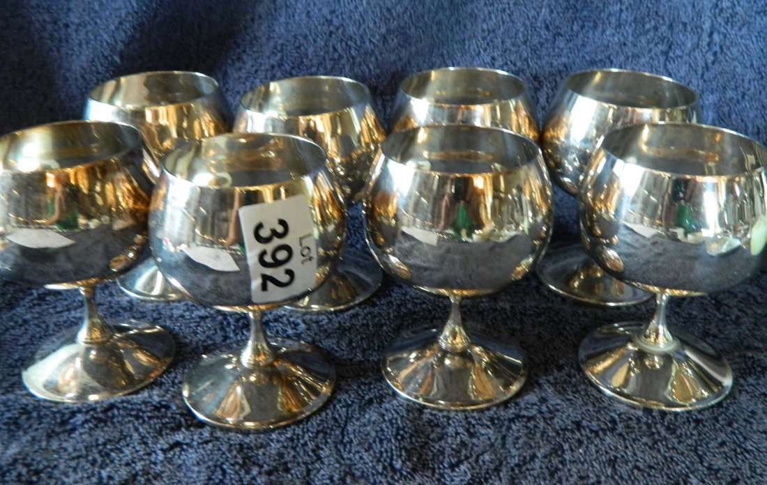 Silver plate wine goblets Valero Spain: Silver plate wine goblets Valero Spain