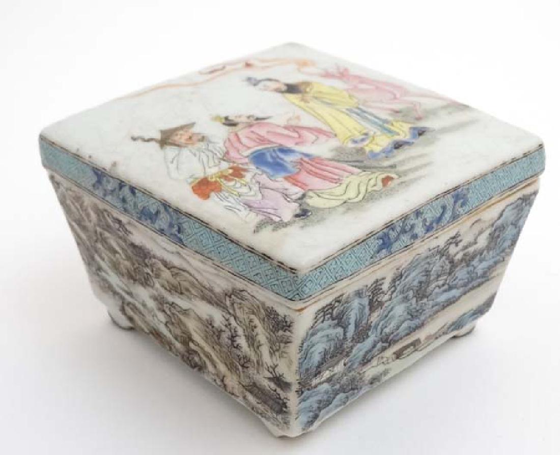An unusual Chinese Famille Rose box having three (1 of 6)