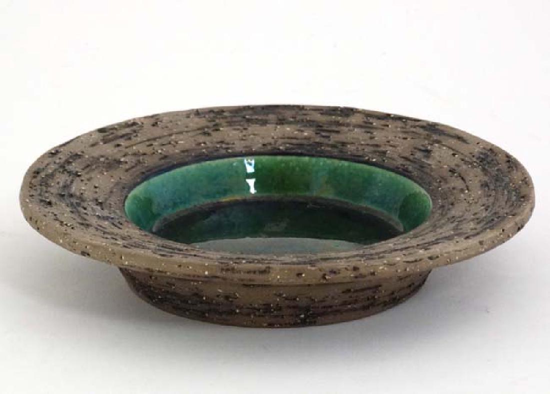 Vintage Retro : an Upsala Ekeby , Sweden stoneware dish: Vintage Retro : an Upsala Ekeby , Sweden stoneware dish by Bruno Lindeman or Britt Philipson , signed and numbered to base, 7 5/8'' diameter.