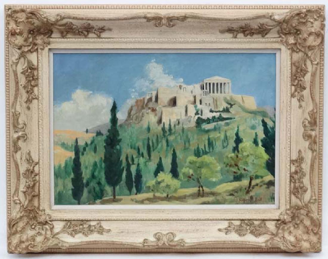Reginald Brill (1902-1974), Oil on board, The Acropolis: Reginald Brill (1902-1974), Oil on board, The Acropolis of Athens, Signed lower right. 13 1/4 x 9 1/8''