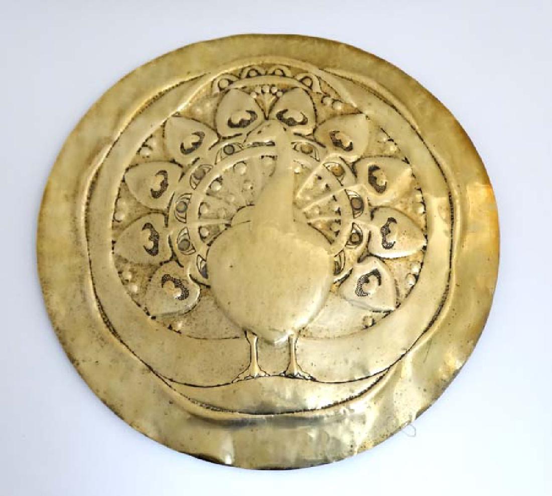 Arts and Crafts : An embossed brass firescreen formed (1 of 3)