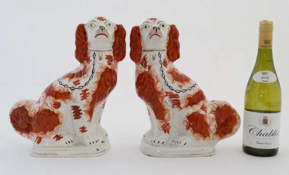 A pair of Victorian Staffordshire King Charles Spaniel (1 of 5)