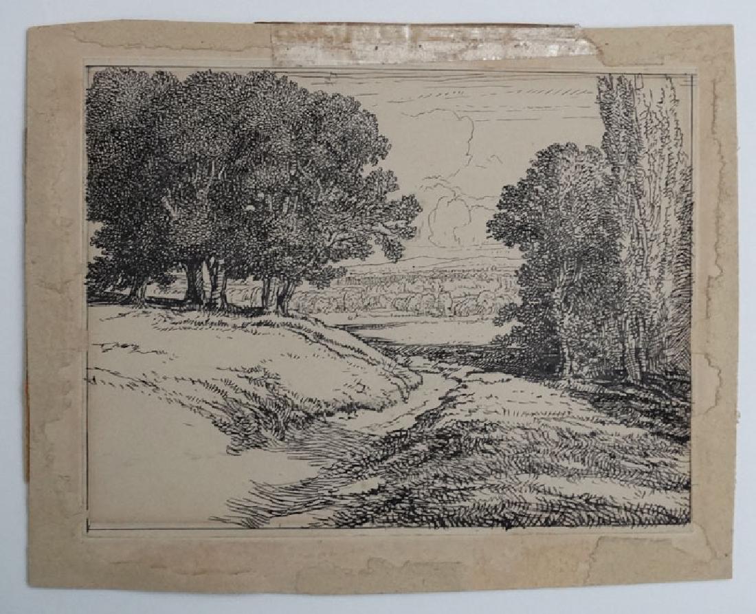 Frederick Landseer Griggs ( 1876-1936 ) Arts and: Frederick Landseer Griggs ( 1876-1936 ) Arts and Crafts, Etching, Landscape near Broadway.