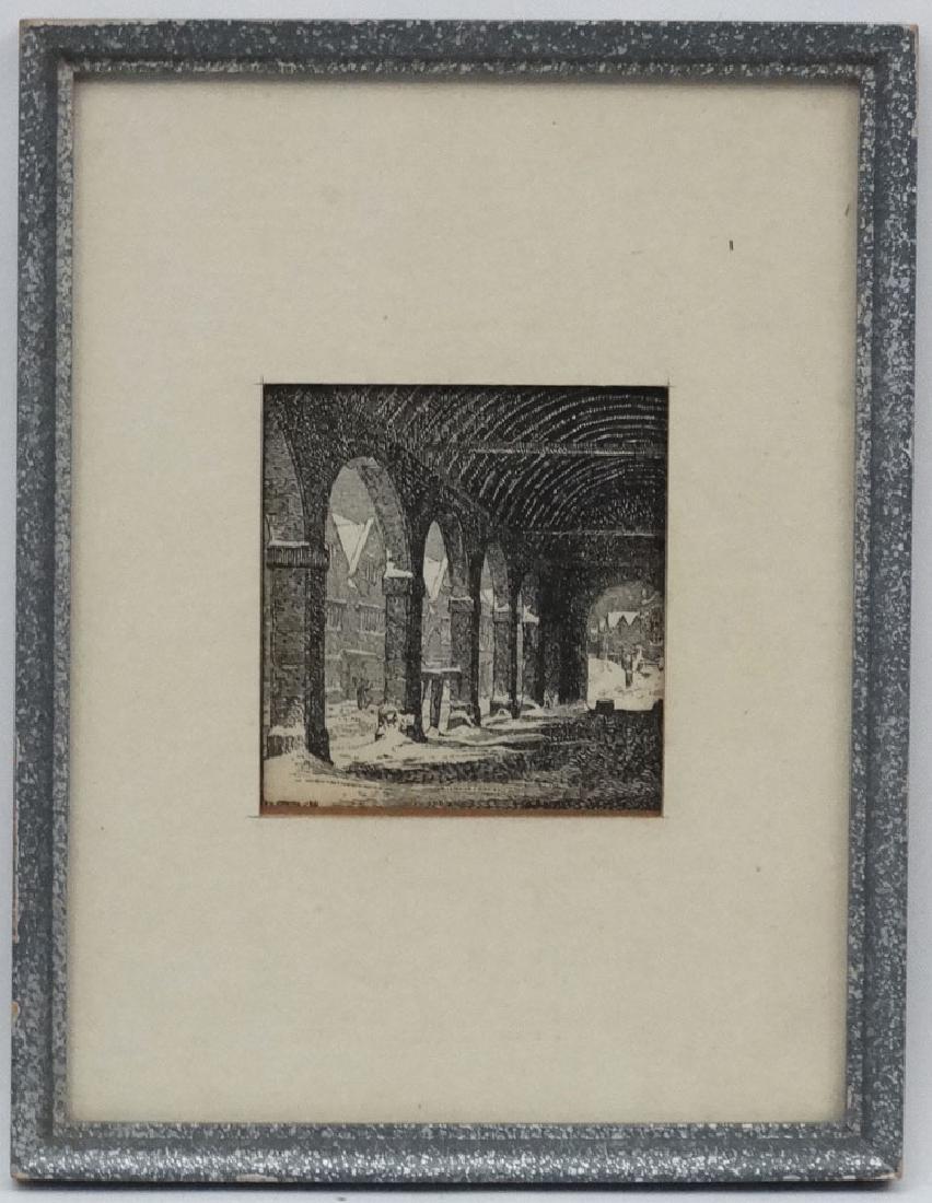 Frederick Landseer Griggs ( 1876-1936 ) Arts and Crafts: Frederick Landseer Griggs ( 1876-1936 ) Arts and Crafts Etching Chipping Campden in the snow Signed under.