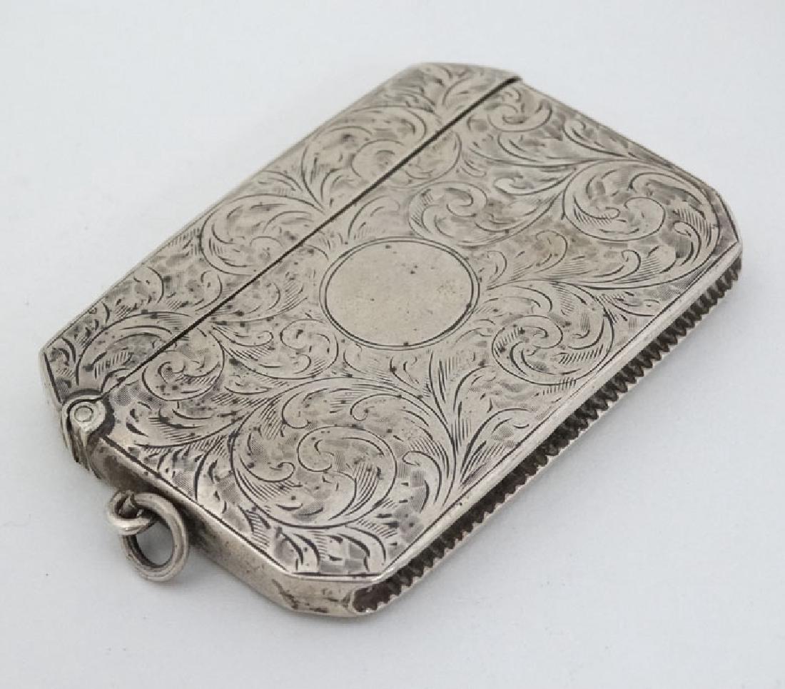 A silver vesta case with canted corners and acanthus (1 of 5)
