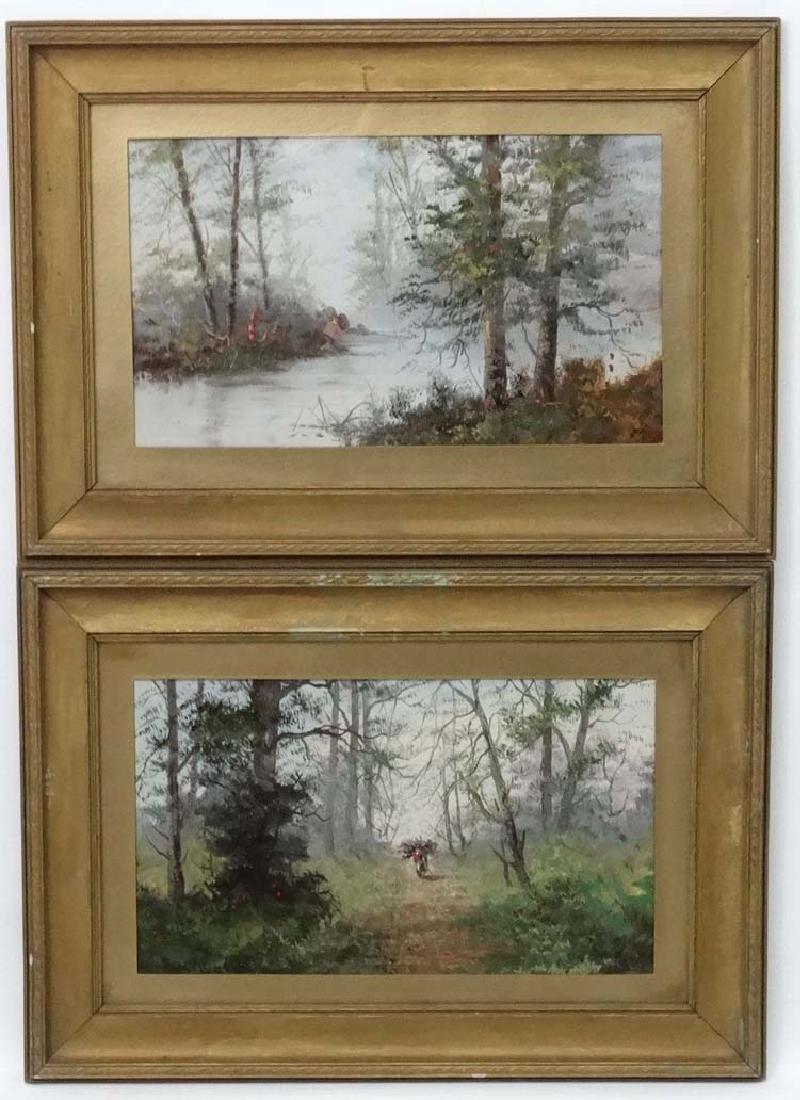 Circa 1900 English School, Oil on card, a pair, Taking (1 of 4)