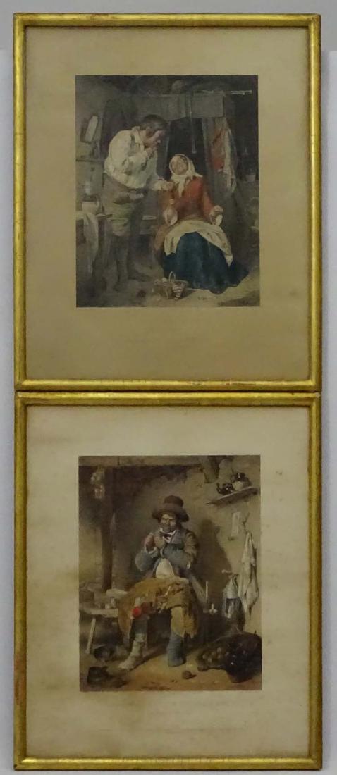 Thomas Maguire after Erskine Nicol , 1855, Hand: Thomas Maguire after Erskine Nicol , 1855, Hand coloured lithograph , a pair , ' The Onconvanience of Single Life ' moral - never too late to mend , ' A Raal Convanience ' - a wife able & willing to h
