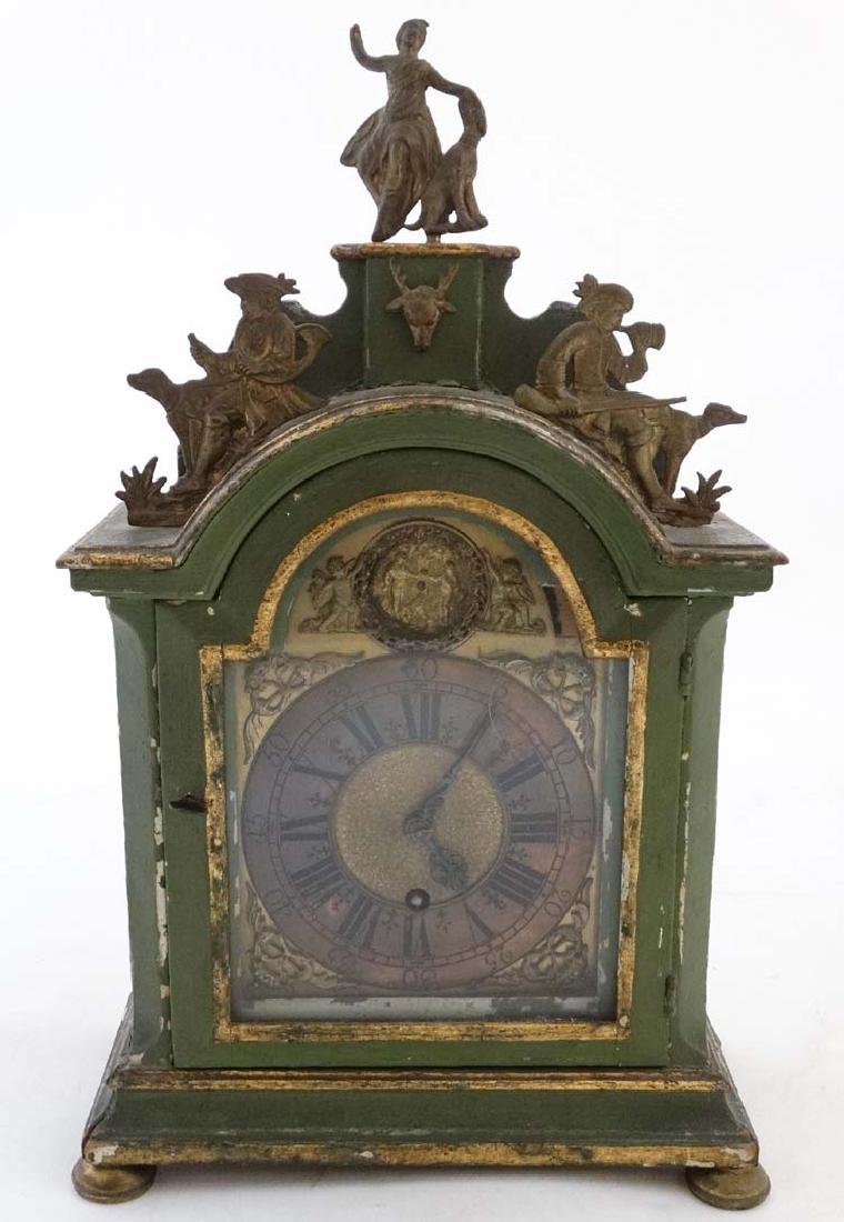 Automaton Clock  : a green painted late 18 thC / early (1 of 14)