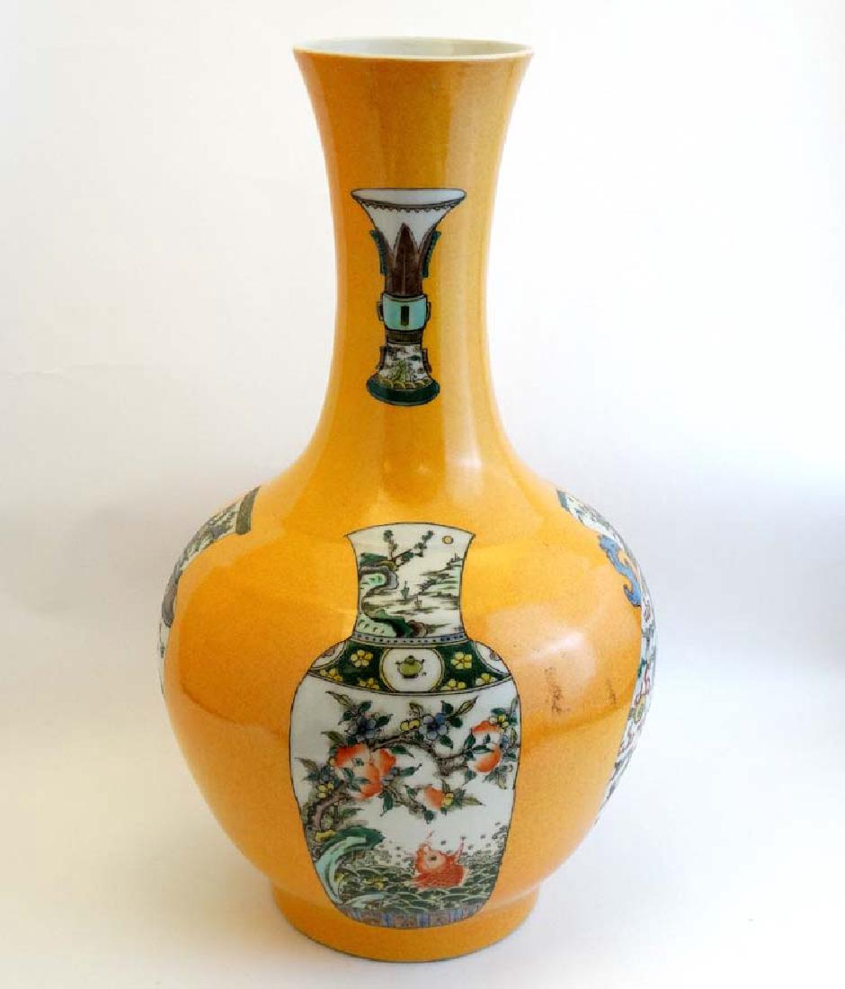 A large Chinese bottle neck vase with flared rim , the (1 of 7)