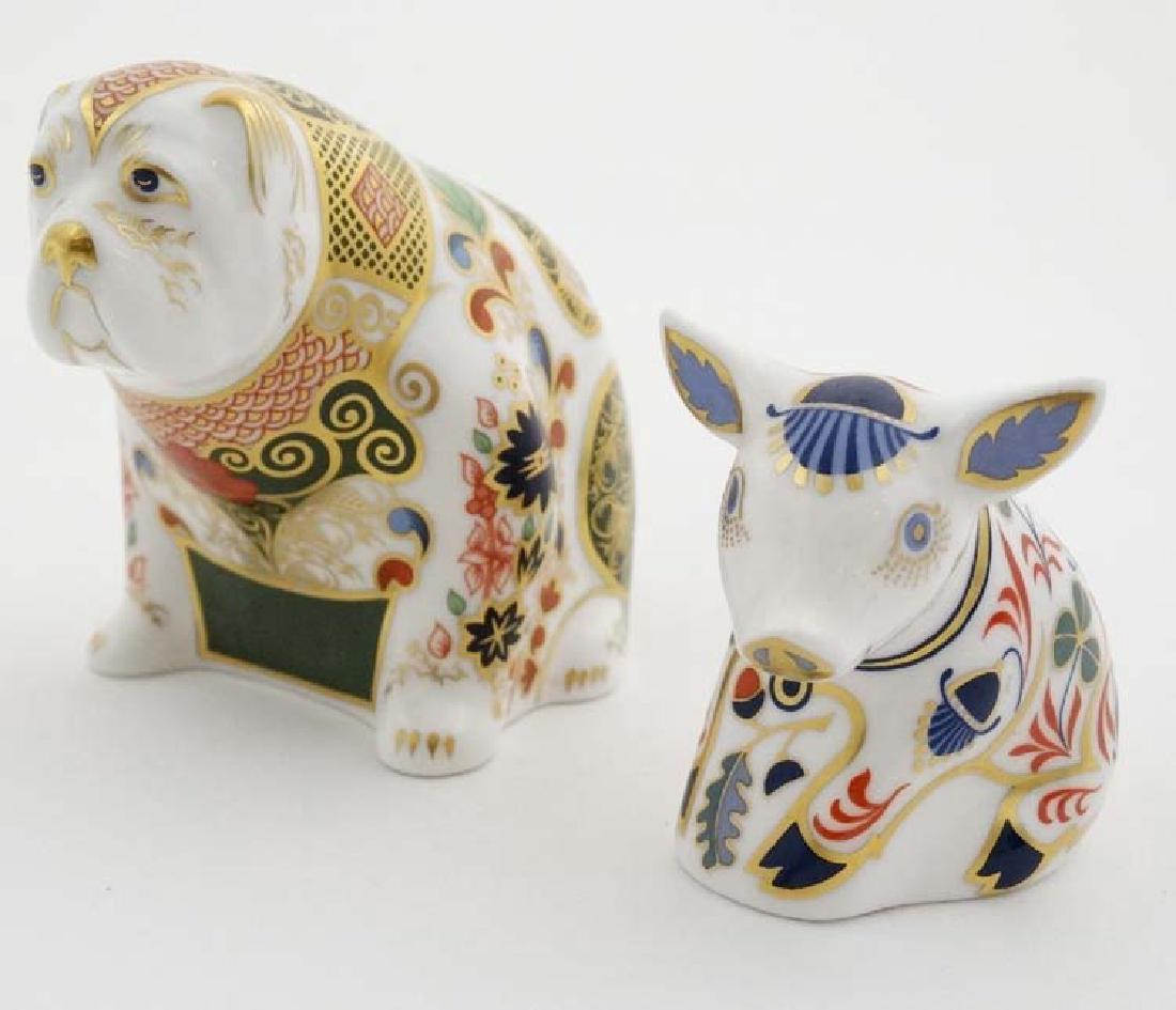 Two Royal Crown Derby paperweights. One formed as a Pig (1 of 20)